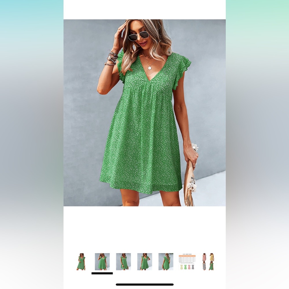 TAMEYA Casual Summer Dresses for Women, Cute Ruffle Sleeves Beach Dress